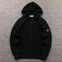 Stone Island Black Sweater Hooded Jacket