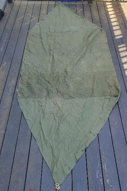 US Military Canvas Shelter Half – No Poles/No Stakes
