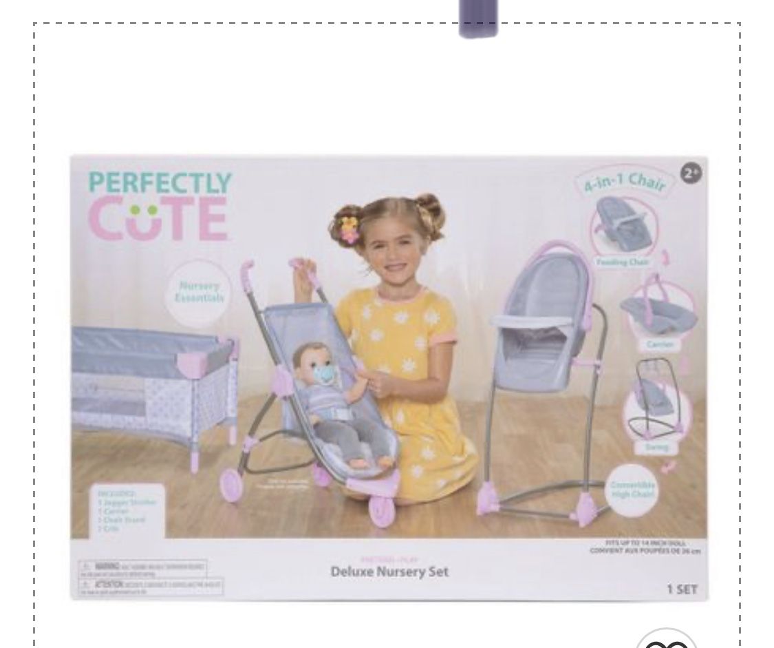 Perfectly Cute Deluxe Nursery Baby Doll Play Set : New In Box 