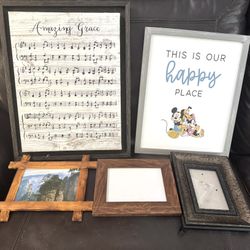 5*7 Picture Frames, 'Amazing Grace' sheet music and 'This is Our Happy Place' design.