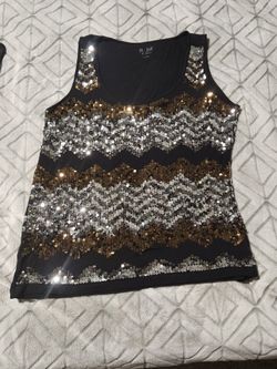 a.n.a Black Sequin Tank Top 2X