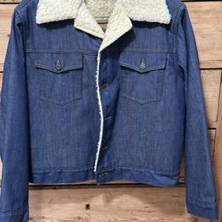 Jeans Jacket Sherpa Lined Vintage 