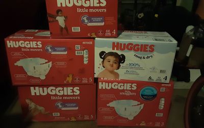 Huggies sizes size 3 136ct & size 4 150,92ct snug ND dry