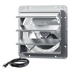 New -14" Aluminum Wall Mounted Shutter Exhaust Fan, 1558 CFM High-Speed Vent for Attic, Greenhouse, Shed, Shop, Garage