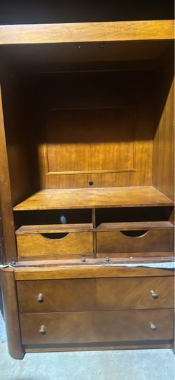 Wood Armoire Wardrobe with Drawers