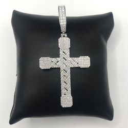 925 Sterling Silver 3.20CT MOISSANITE Cross men’s Pendant 