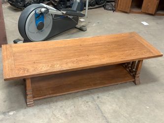 Solid Wood Coffee Table with Lower Shelf