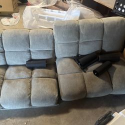 Futon Couch / Bed – Gray, Reclining, Convertible