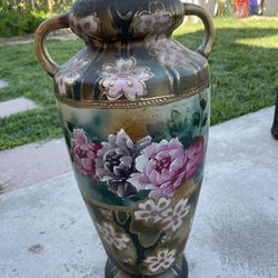 16” Mid 20th Century Ceramic Floral Vase