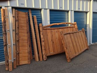 Rustic Log Wood Bed Frame