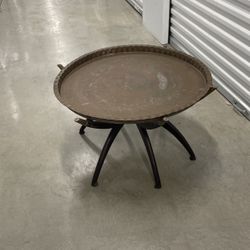30” Chinese Brass Table With Spider Legs   Antique 