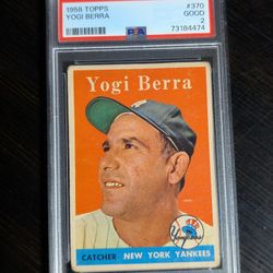 1958 Topps Yogi Berra Card Number 370 PSA 2