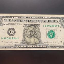 Santa Claus Legal Tender One Dollar Bill, Series 1988A Safeway Promo Folder