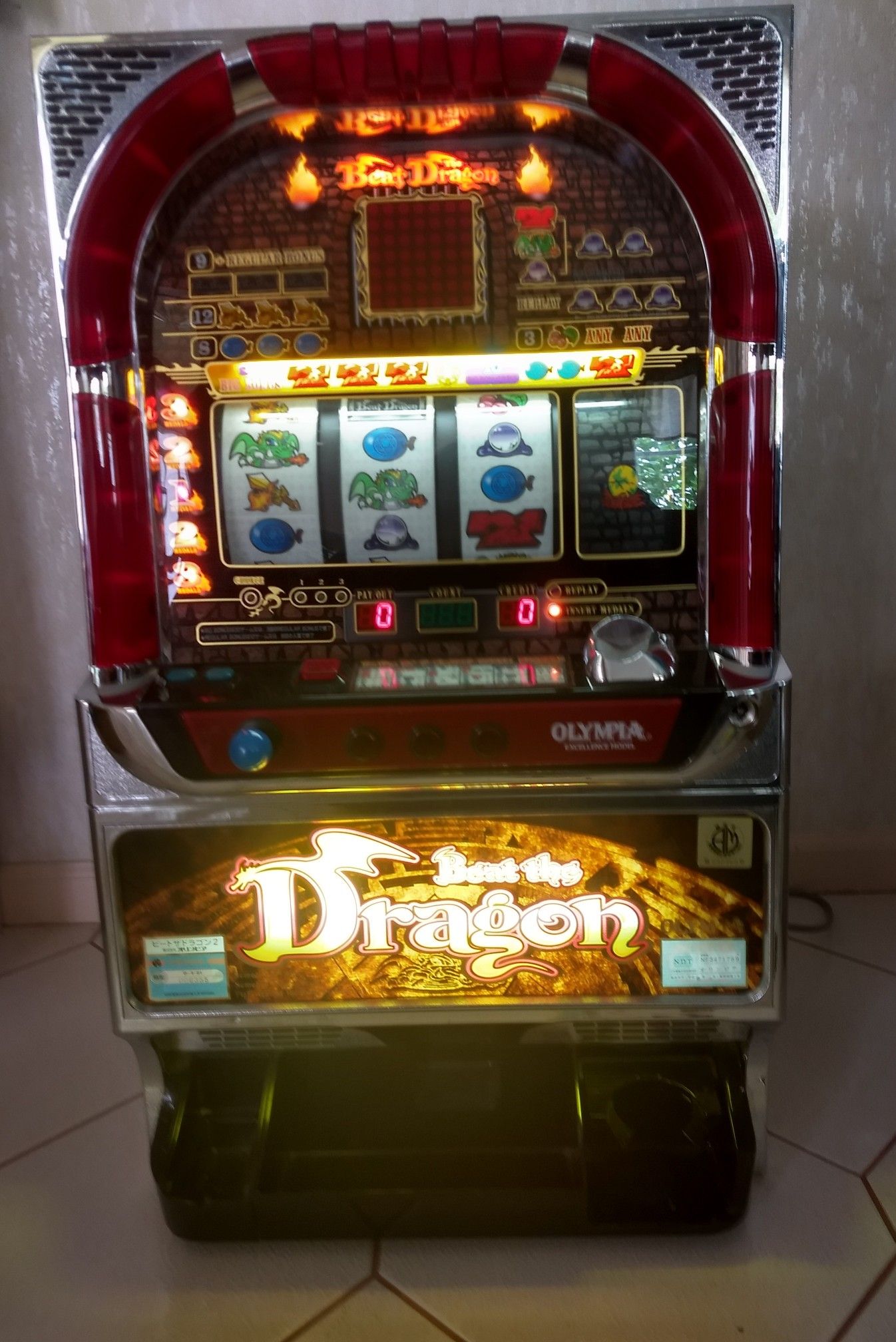 SLOT MACHINE Pachislo SKILL STOP JAPANESE GRAD WORKING BEAT THE DRAGON