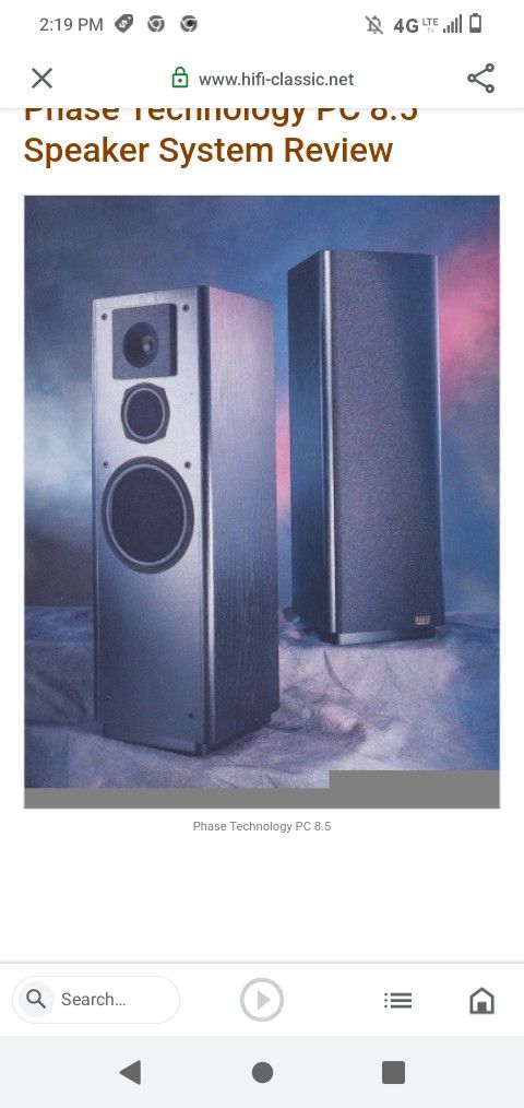 PHASE TECHNOLOGY 8.5 Speakers