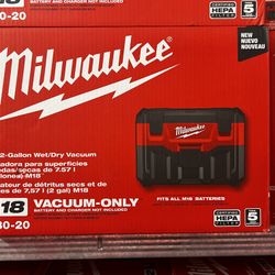 Milwaukee M18 2-Gallon Wet/Dry Vacuum Tool Only