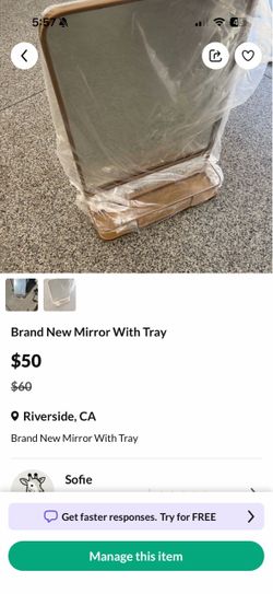 New mirror with tray