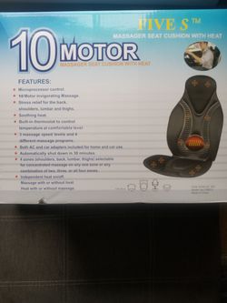 10 MOTOR SEAT MASSAGER......NEW....OPENED BOX.... 1 TIME USE.