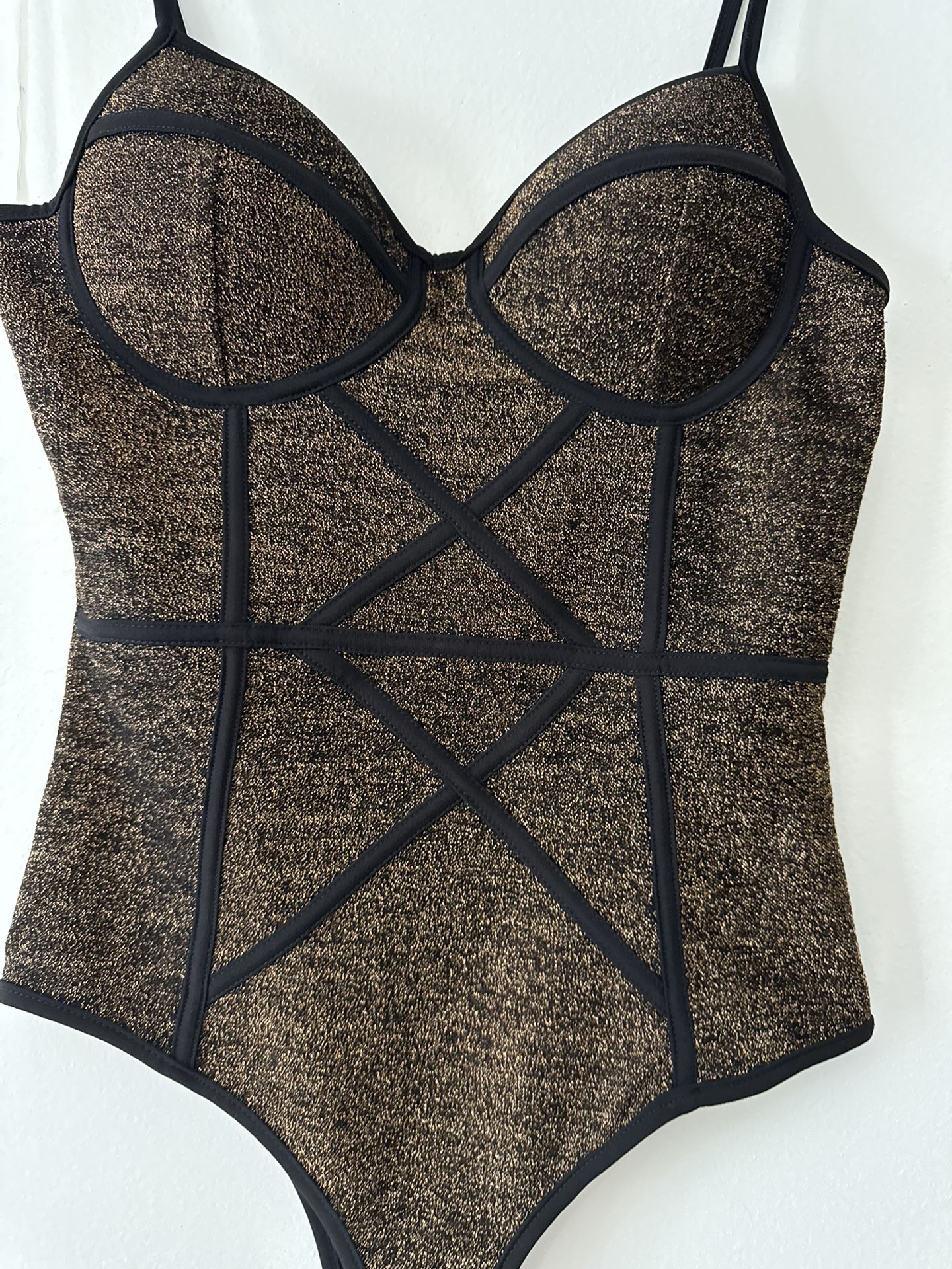 Gold And Black Privy Bodysuit