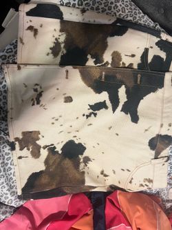 Brown cow Jean skirt