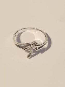 Palm tree silver ring 925