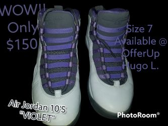 Air Jordan 10 "VIOLET".Size 7 Almost New.