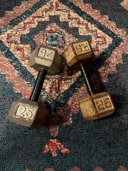 25 pound cast iron dumbbells
