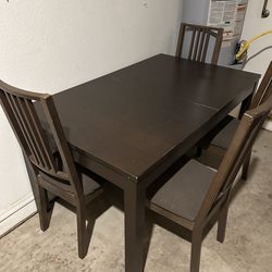 Dining table with four chairs