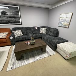 Gunmetal 2pc RAF Chaise Sectional