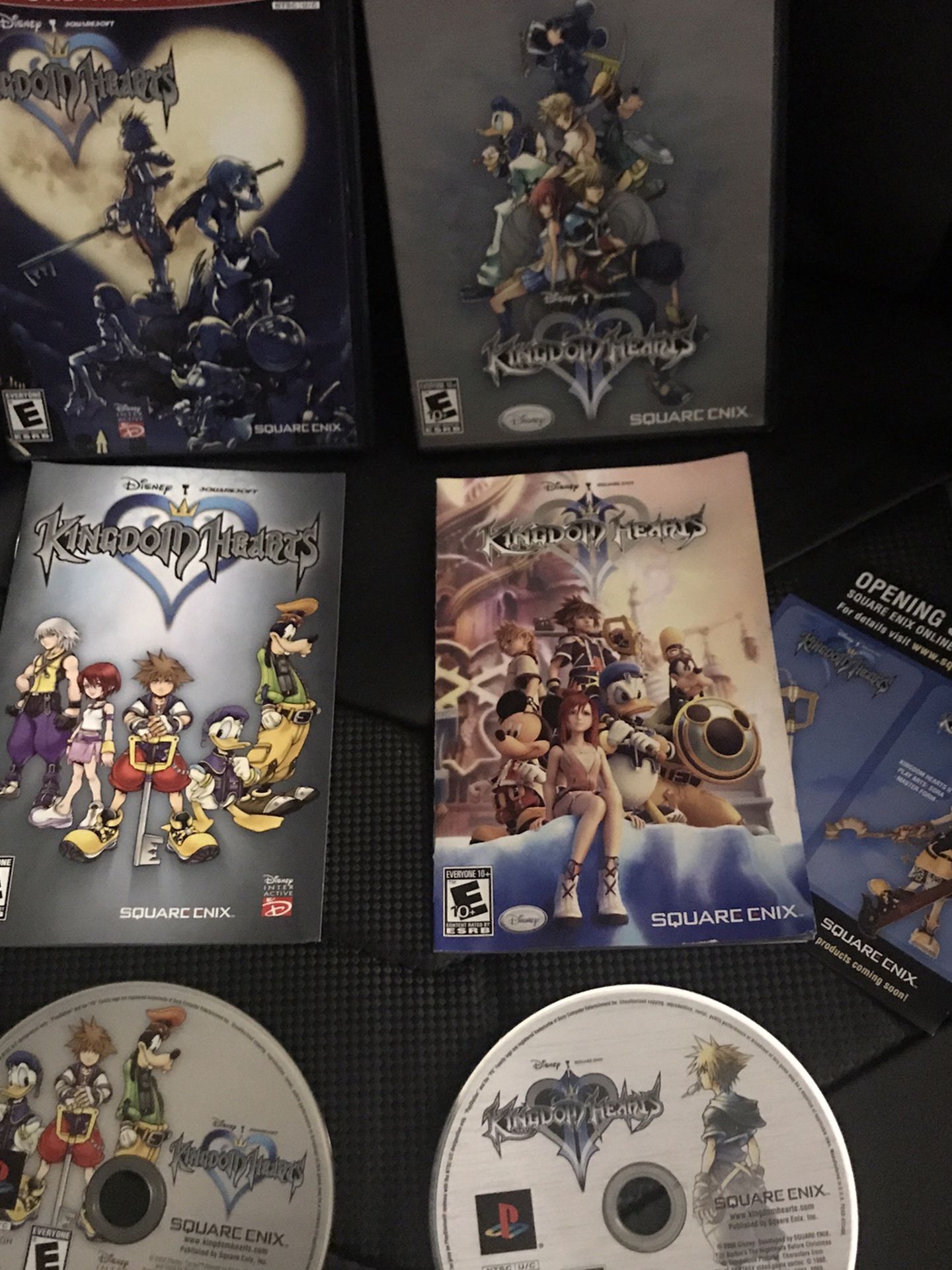 Kingdom Hearts 1 and 2 Complete CIB PS2 Bundle Sony Playstation 2 Excellent Disc