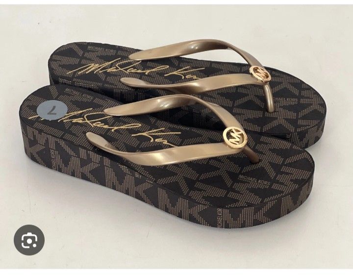 Michael Kors Ladies Bedford Mk Signature FlipFlop