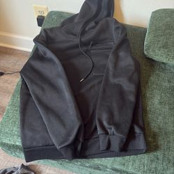 Black Hoodie With Chest Pocket