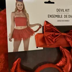 Devil Set Collar, Headband And Tail