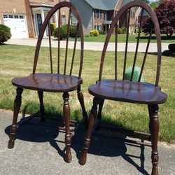 Vintage 1930s Windsor Backed Chairs Pair...