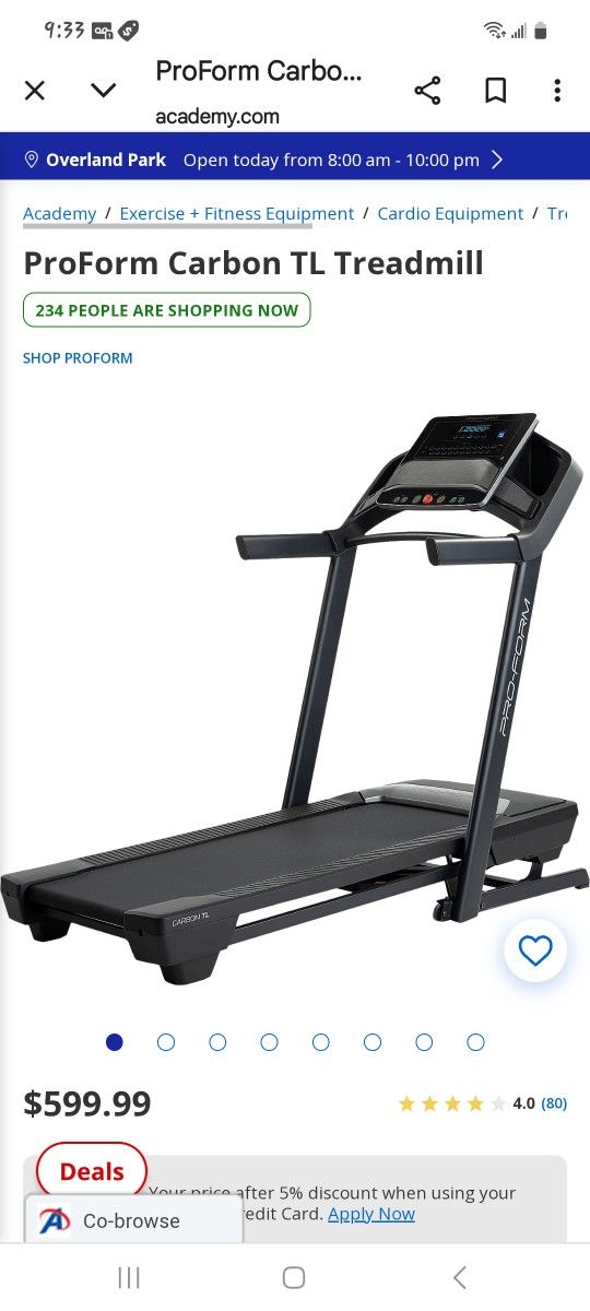 Proform Carbon T7 IFIT Treadmill Black