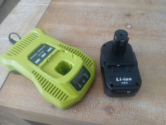 Pila y cargador Li-ion compatible con herramienta Ryobi
