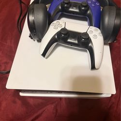 PS5 Disc Edition Bundle w/ 2 Controllers & Headset + 2tb SSD Internal Hard Drive