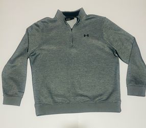 Under Armour ColdGear Pullover Mens XL Gray 1/4 Zip Fleece Thermal Running Top