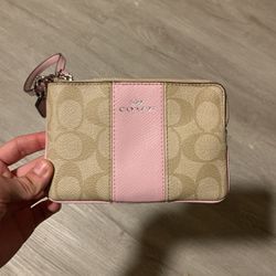 Coach pink wristlet/purse