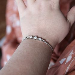 Sterling silver & lab grown opal bracelet