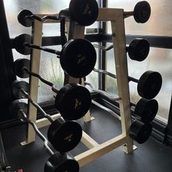 Fixed Barbell Set 20–110 lbs w/ Rack – Commercial Quality