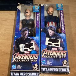 Titan Hero Series Marvel Avengers Action Figures Captain America and Thor