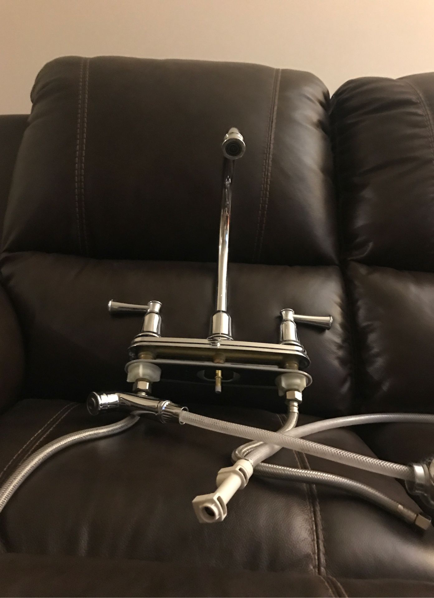 Fauset with water sprayer