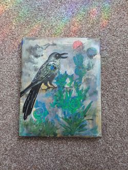 Original art on canvas crow