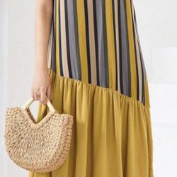 Printed Stylish Soft Fabric Dress Size XL New