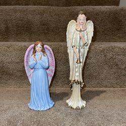 Enesco porcelain Christmas Angel set of 2 table decor