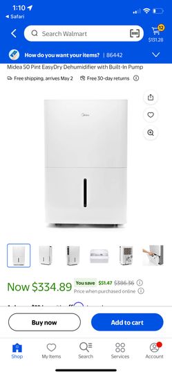 Midea Dehumidifier 50pints