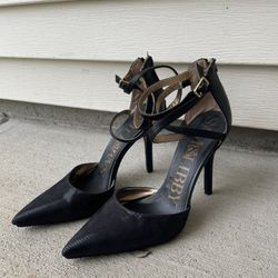 Sam & Libby Black Ankle Strap Heels Size 9