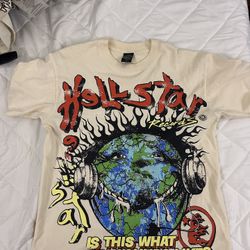 hellstar records cream shirt