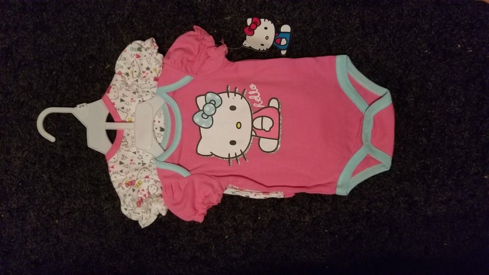 New hello kitty baby girl 2 piece shirts 0/3 mos 3/6mos 6/9 mos